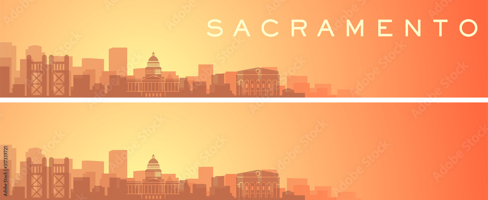 Sacramento Beautiful Skyline Scenery Banner