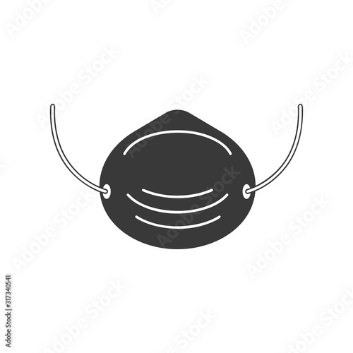 Dust mask icon for personal protection in vector