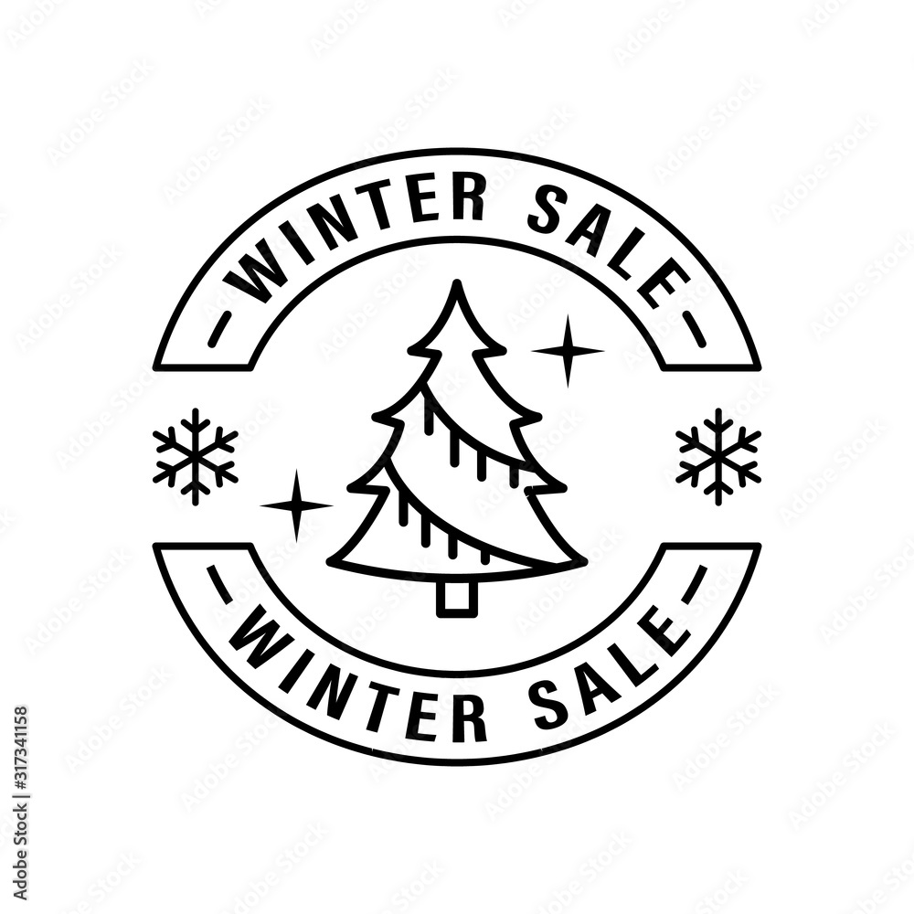 Snowflake pine tree icon. Simple line, outline vector elements of winter sale icons for ui and ux, website or mobile application