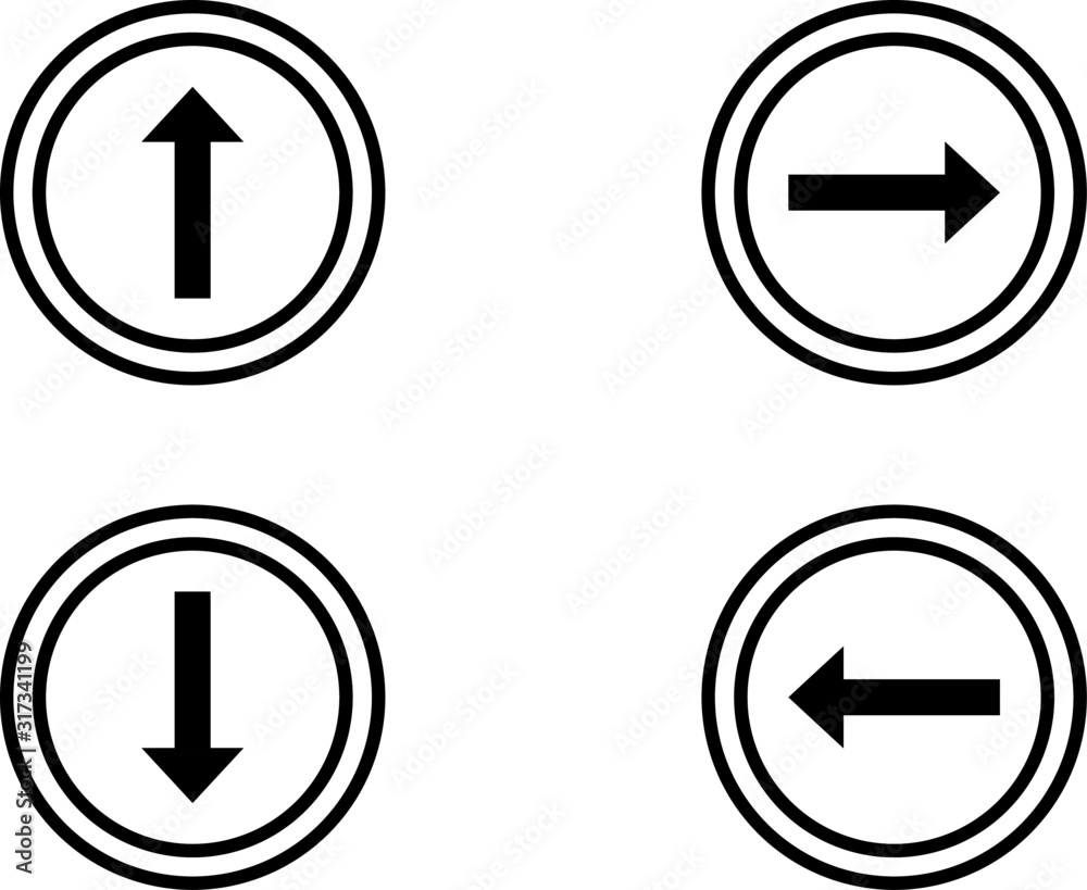 icon set vector arrow inside circle right down left up for apps and website graphic icon set vector arrow inside circle right down left up for apps and website graphic