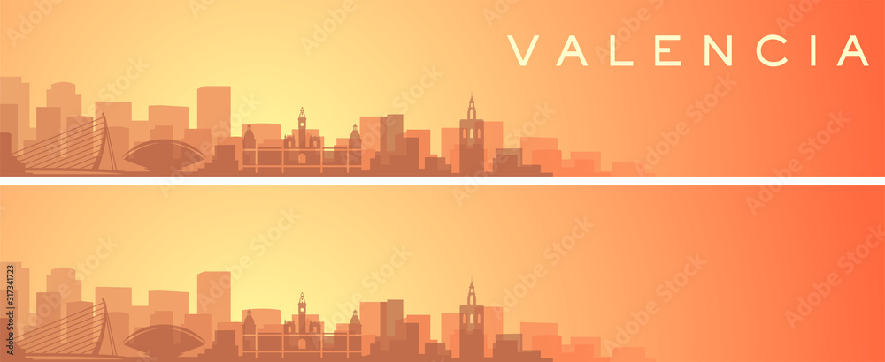 Valencia Beautiful Skyline Scenery Banner