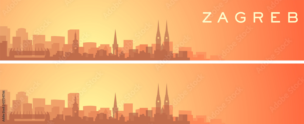 Zagreb Beautiful Skyline Scenery Banner