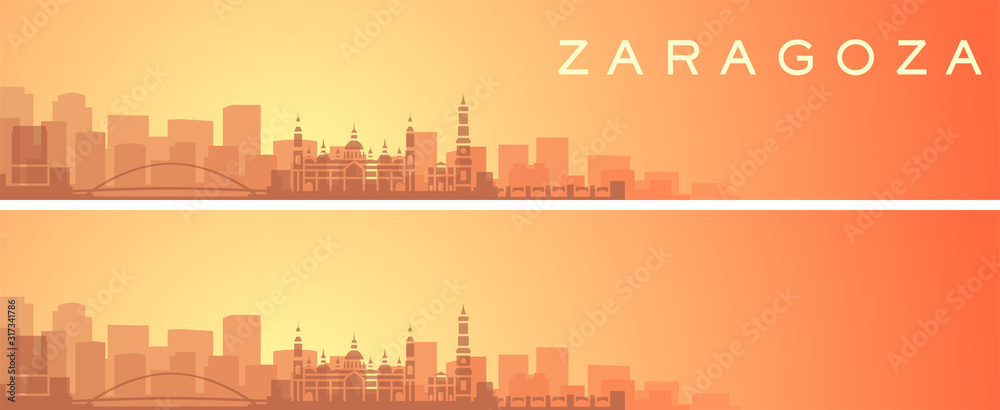 Zaragoza Beautiful Skyline Scenery Banner