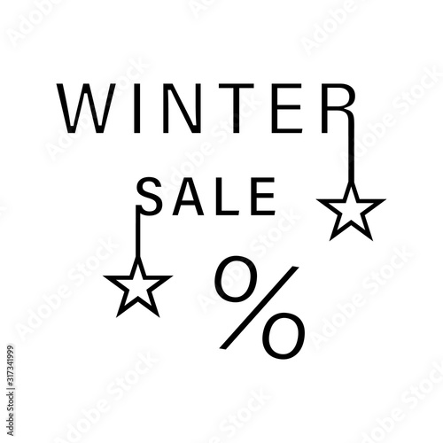 Per cent snowflake icon. Simple line, outline vector elements of winter sale icons for ui and ux, website or mobile application