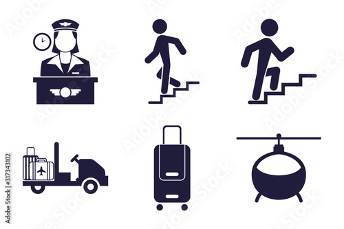 bundle of airport set icons