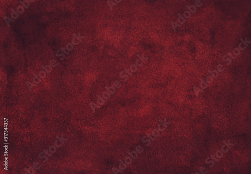 Watercolor dark red texture background hand painted. Watercolour deep maroon color backdrop.  photo