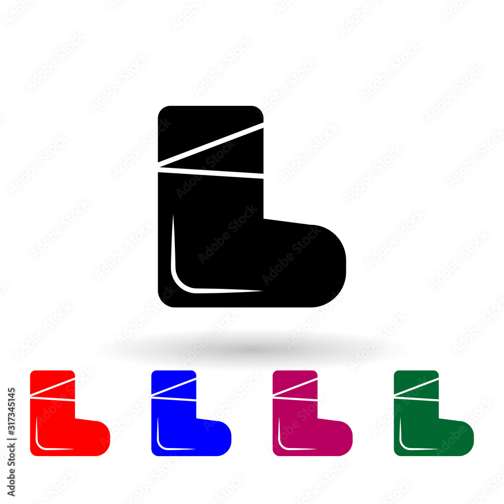 Felt boot multi color icon. Simple glyph, flat vector of winter icons for ui and ux, website or mobile application Felt boot multi color icon. Simple glyph, flat vector of winter icons for ui and ux, website or mobile application