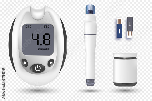 Realistic glucometer. Vector