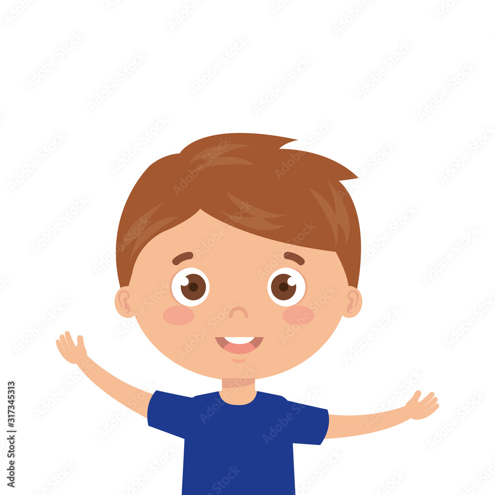 boy smiling on white background