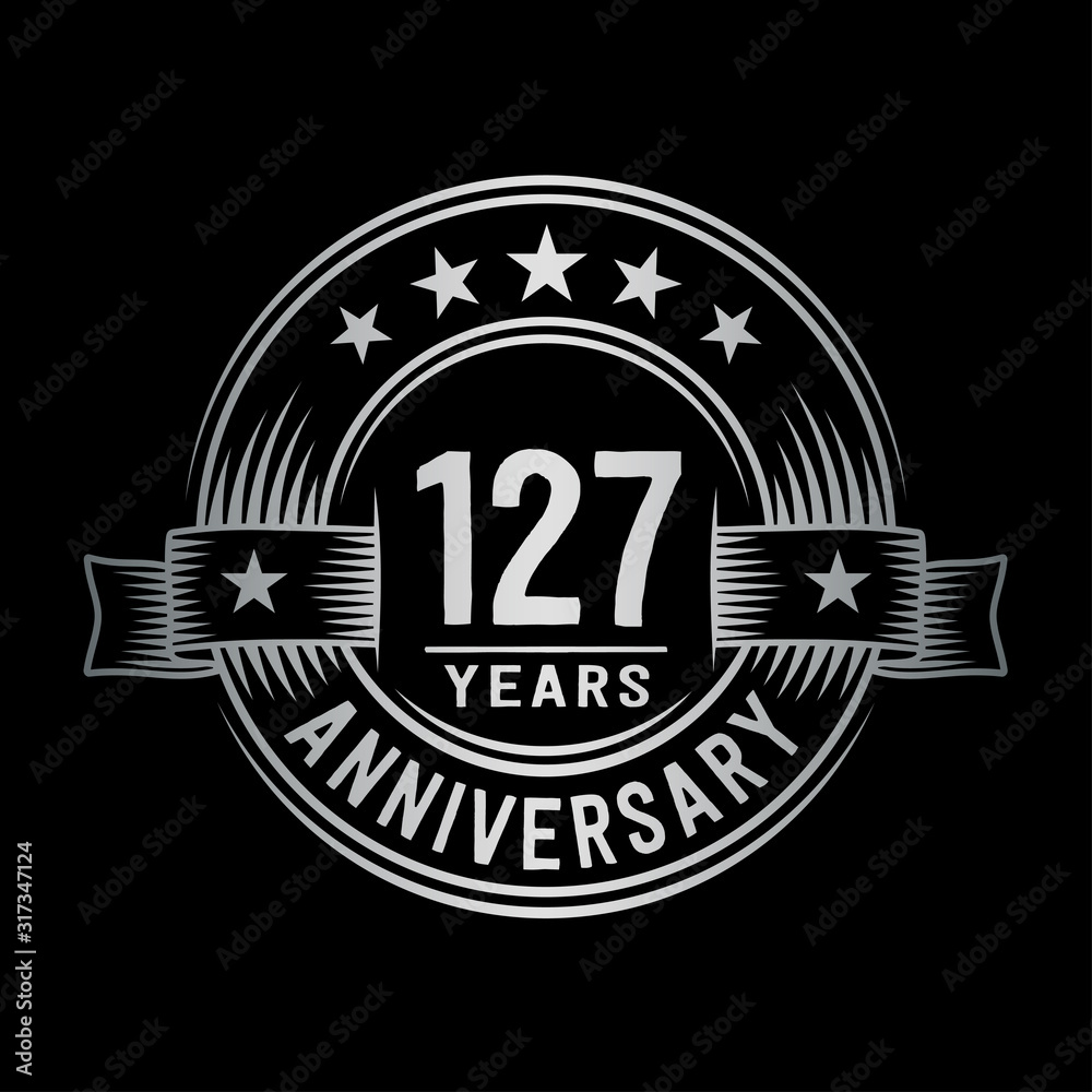 Fototapeta premium 127 years anniversary celebration logotype. Vector and illustration.