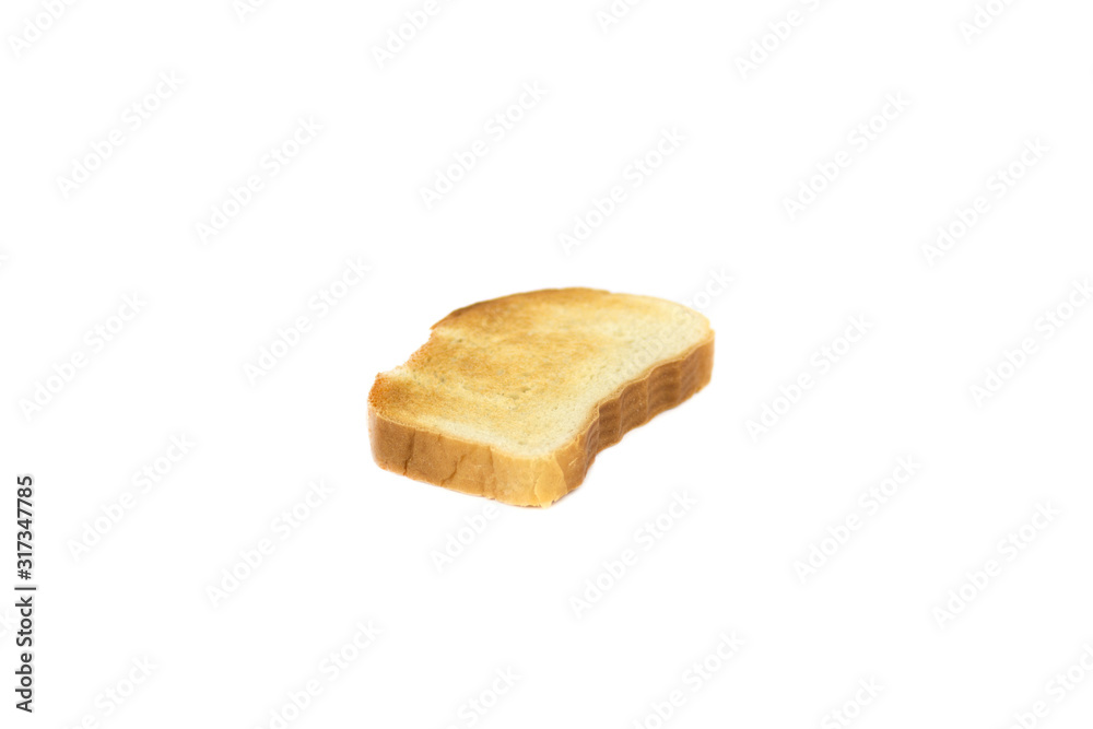white bread,cut into chunks and roasted in the toaster. white bread,cut into chunks and roasted in the toaster.