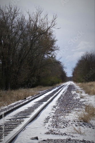 railroad in winter 