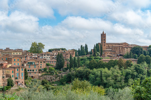 Beautiful view of the historic city of Siena  Italy