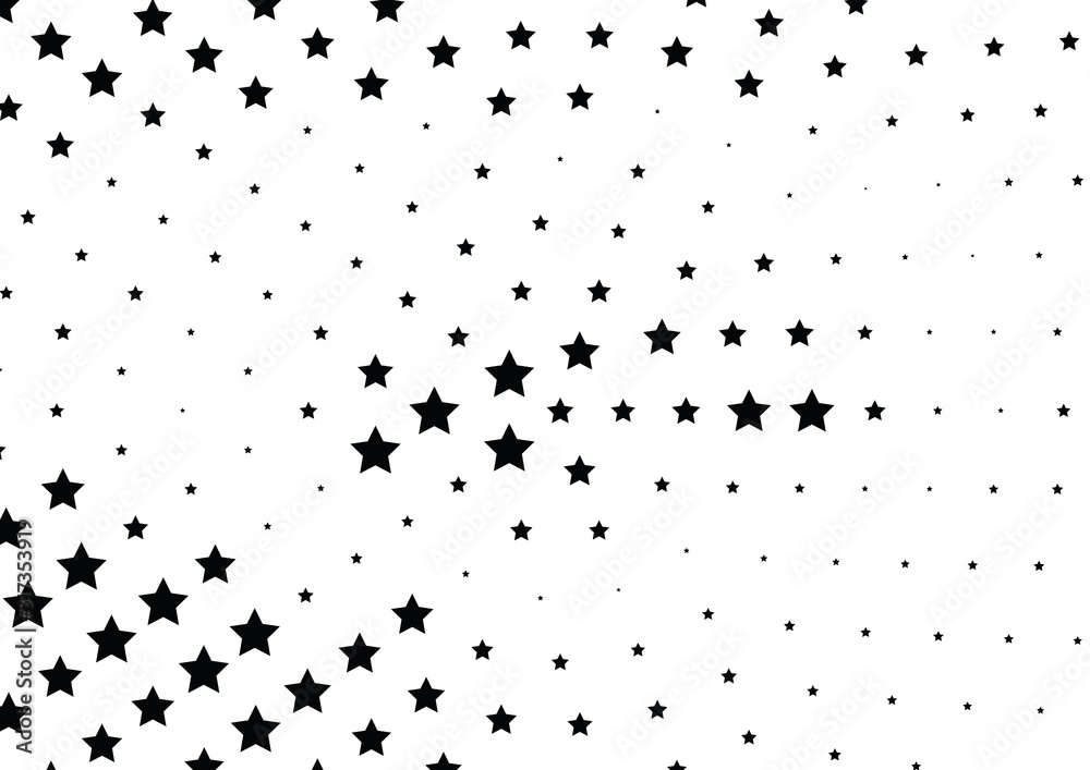 Obraz premium Abstract halftone dotted background. Monochrome futuristic grunge pattern, stars. Vector modern optical pop art texture for posters, site, postcard, cover, labels, vintage sticker, mock-up layout.