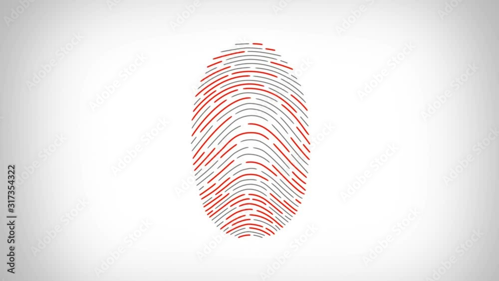 Fingerprint recognition. Scanner showing the three basic types of patterns in fingerprints arch