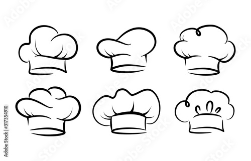 Chefs hat vector set, collection