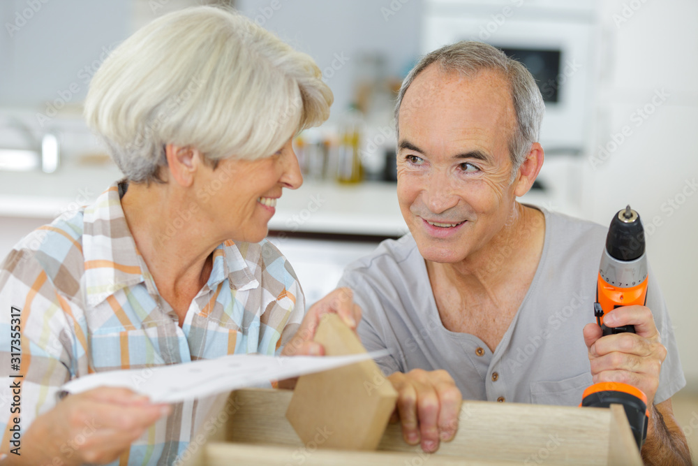 Fototapeta premium a senior couple with tools