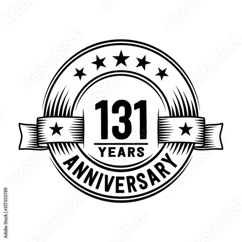 131 years anniversary celebration logotype. Vector and illustration.