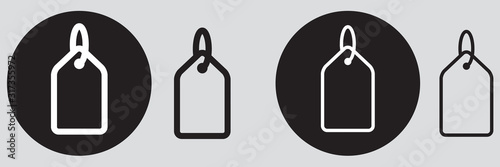 ICÔNE ÉTIQUETTE TRAIT NOIR OU BLANC