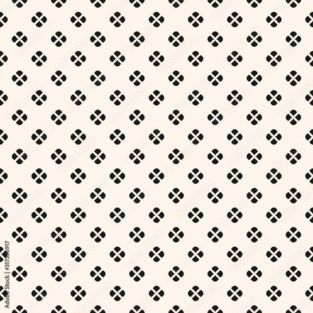 Abstract floral seamless pattern. Black and white minimalist geometric texture Abstract floral seamless pattern. Black and white minimalist geometric texture