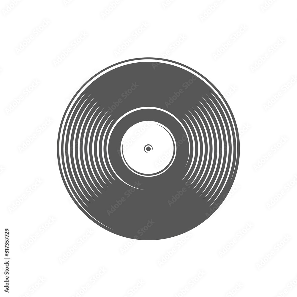 Vinyl record isolated on a white background Vinyl record isolated on a white background