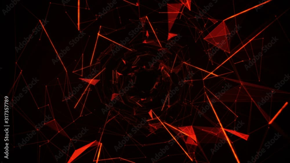 Abstract growing network connections. Lines, triangles and points. Black and yellow. Loopable. Perfect to use as technology, communication or social media background. More options in my portfolio.