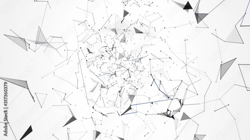 Abstract growing network connections. Lines, triangles and points. Black and yellow. Loopable. Perfect to use as technology, communication or social media background. More options in my portfolio.