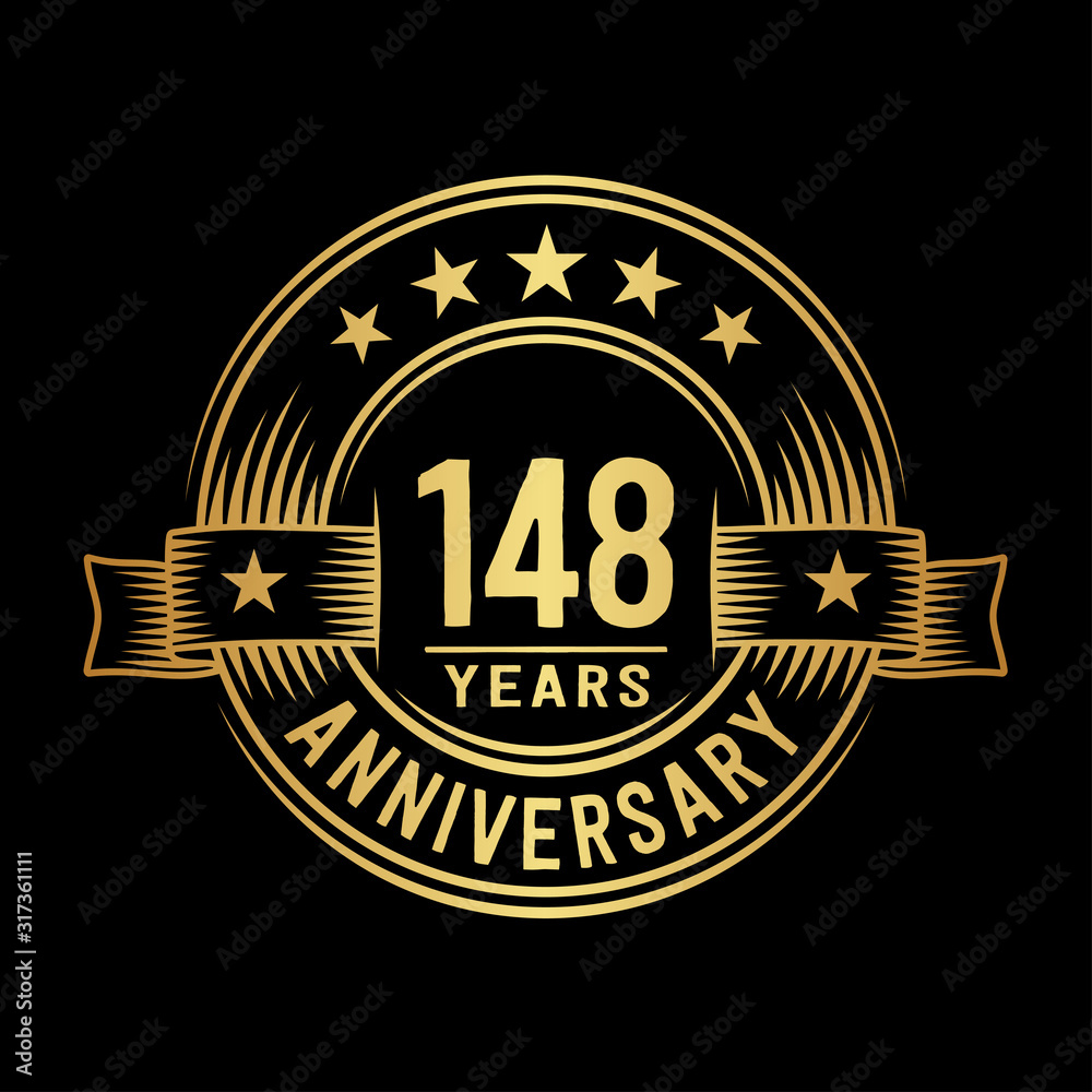 Fototapeta premium 148 years anniversary celebration logotype. Vector and illustration.