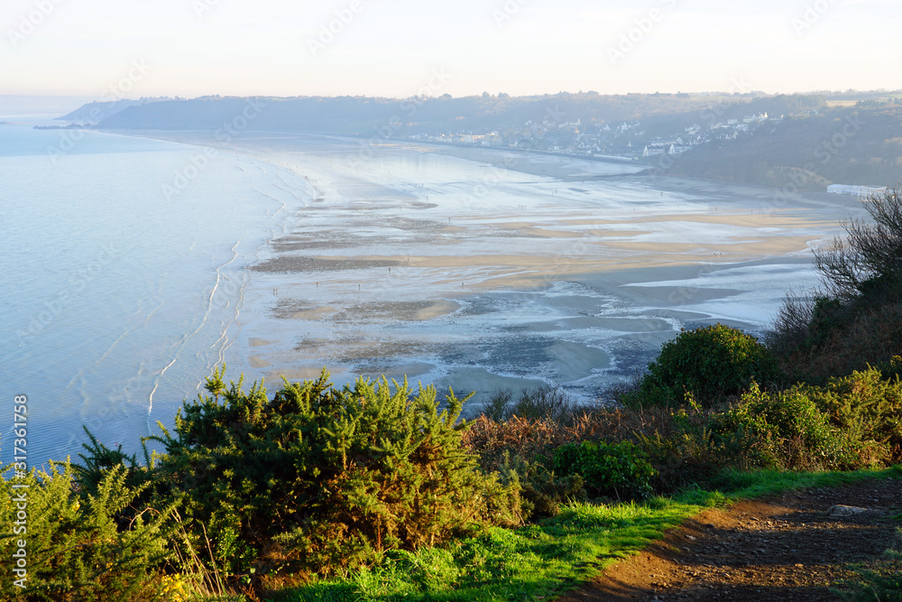 Φωτογραφία View of the Atlantic Ocean in the Baie de Saint Brieuc at low tide from the Poin