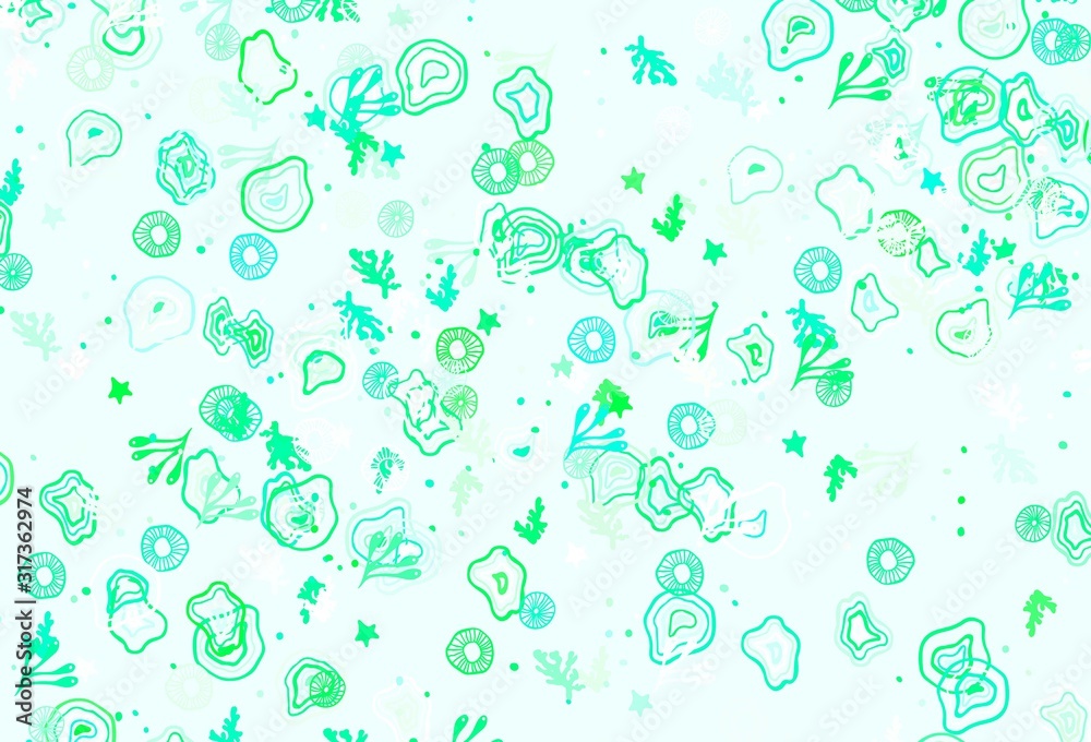 Light Green vector template with chaotic shapes. Light Green vector template with chaotic shapes.