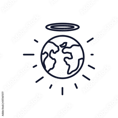 Isolated world sphere with aura vector design