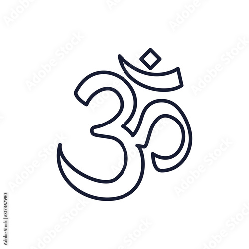 Hinduism aum letter symbol vector design