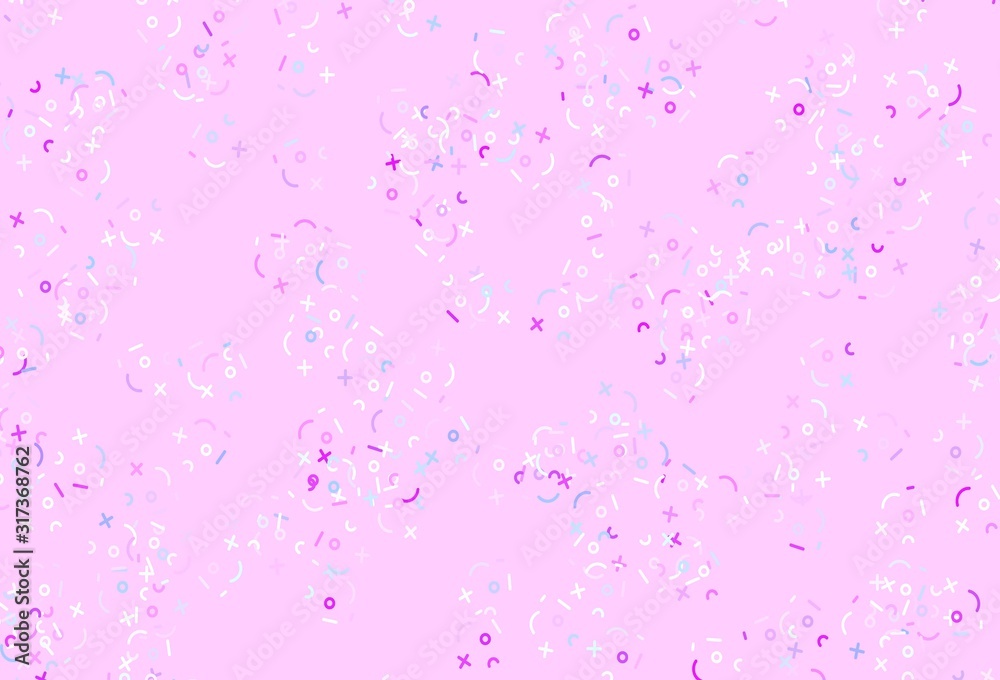 Light Pink, Blue vector pattern with Digit symbols.