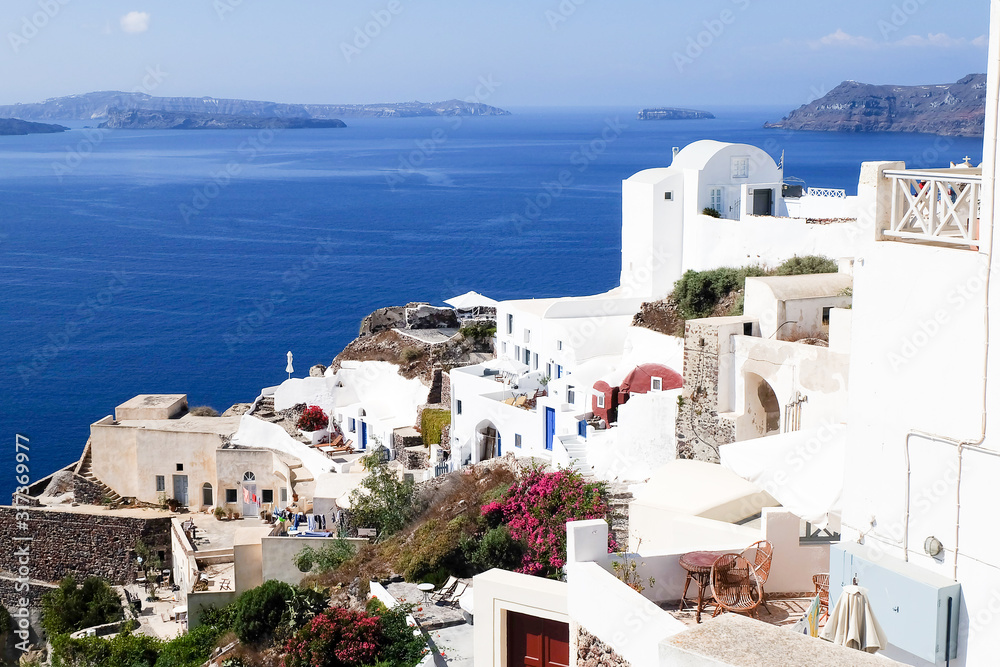 View of beautiful village of Santorini, Greece View of beautiful village of Santorini, Greece