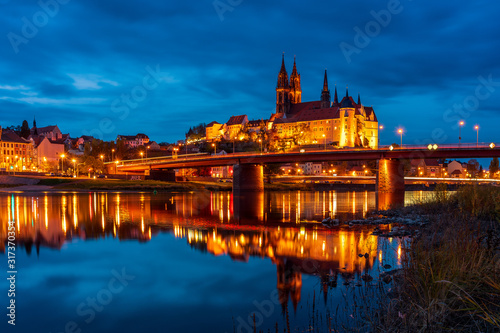 panoramic view of Albrechtsburg and Cathedral Meissen, Germany