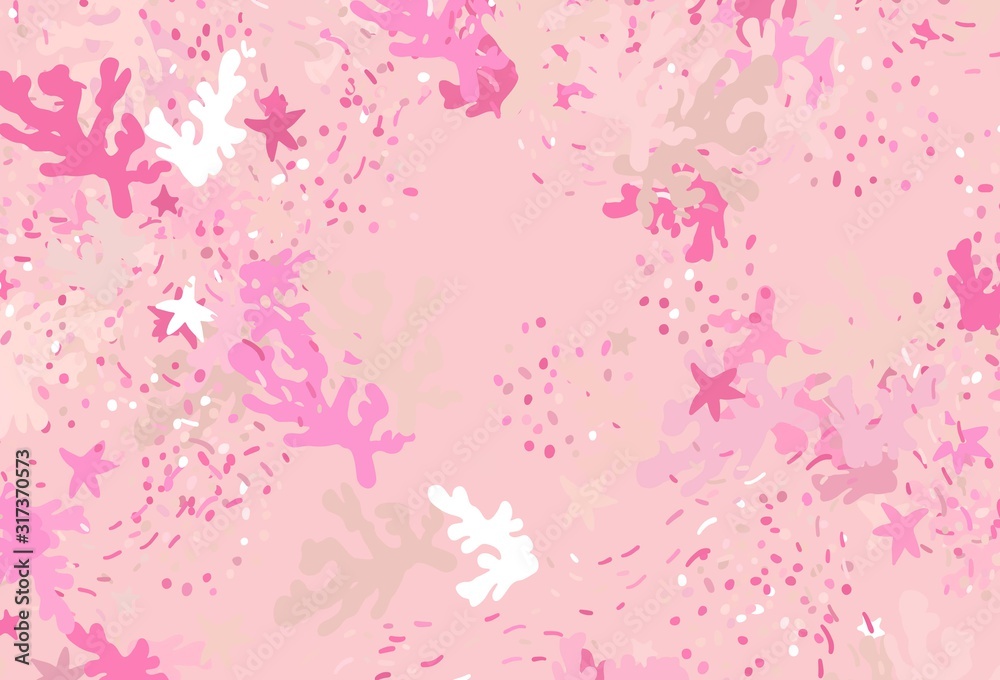 Light Pink vector pattern with random forms.