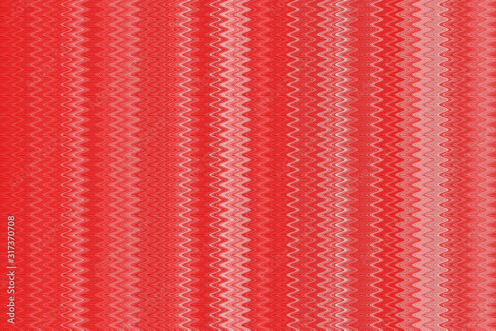 Soft red, pink and white wavy stripes on a fabric-like textured background 