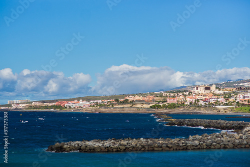 Rocky coast of Costa Adeje and Las Americas. Tenerife island, Canaries