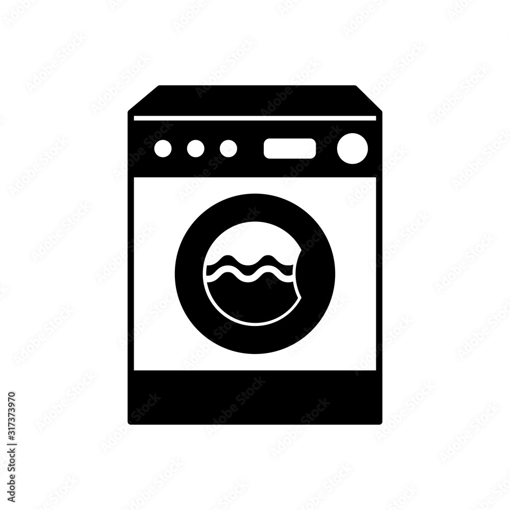 Washing machine icon in a trendy flat design Washing machine icon in a trendy flat design