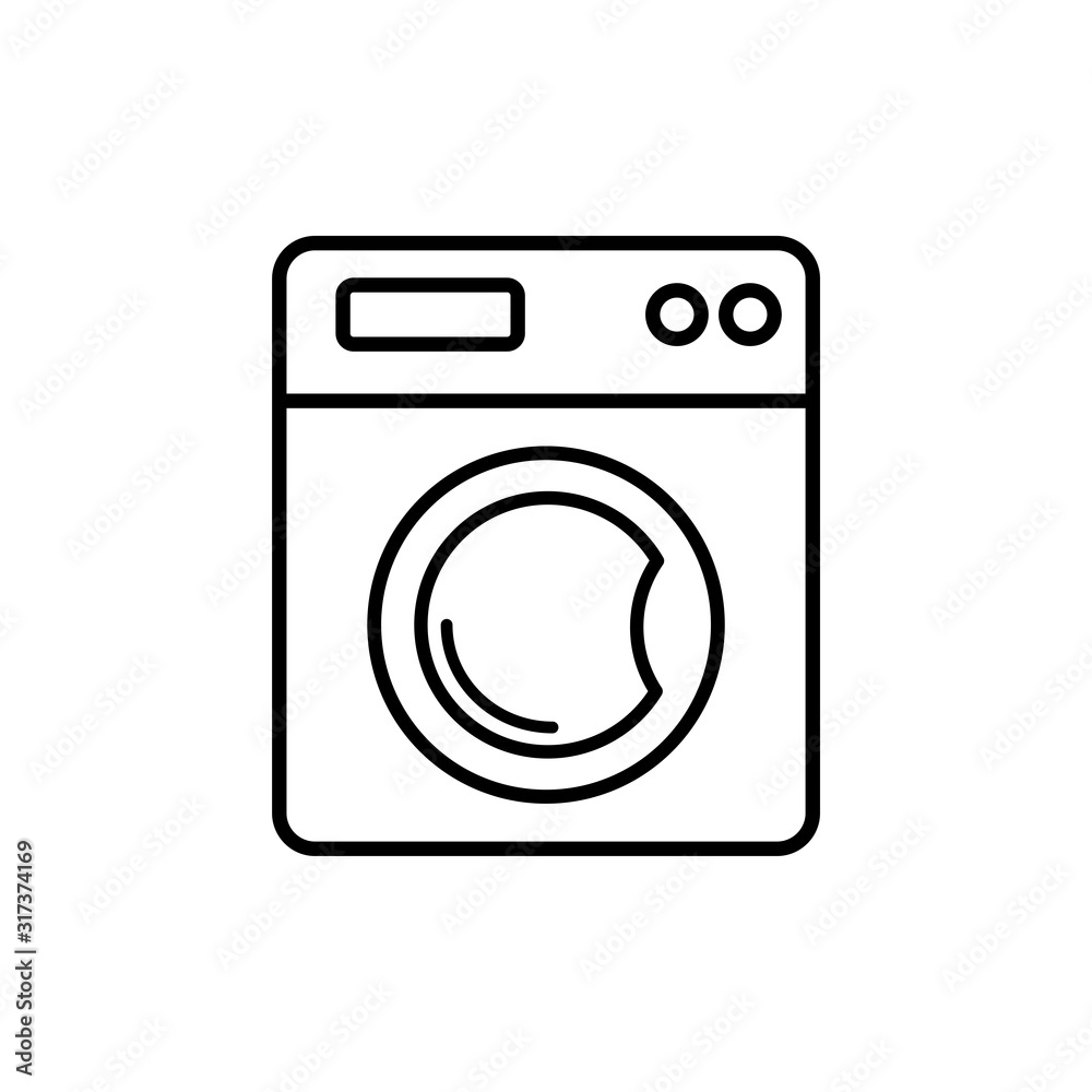 Washing machine icon in a trendy flat design Washing machine icon in a trendy flat design