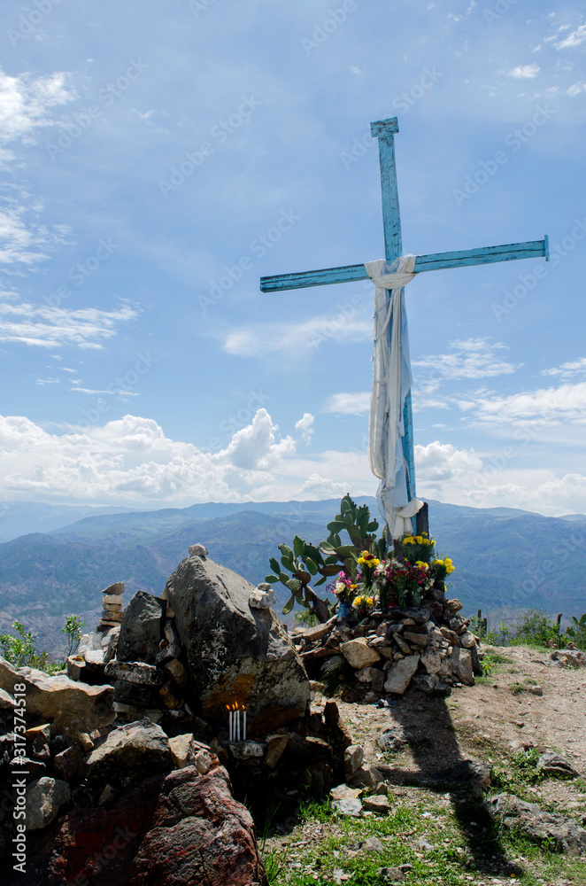cross on top of the mountain