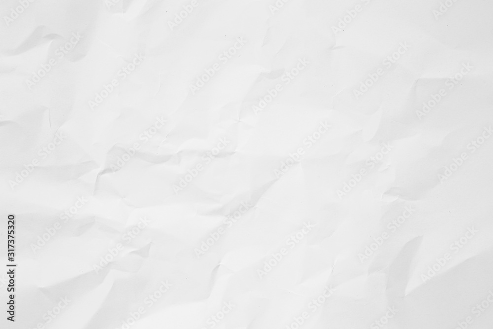 Obraz premium Clean white paper, wrinkled, abstract background.