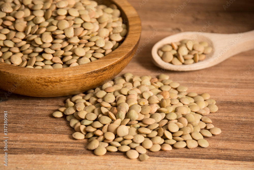 Fototapeta premium Raw lentils ready to prepare.