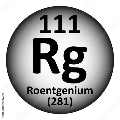 Periodic table element roentgenium icon.