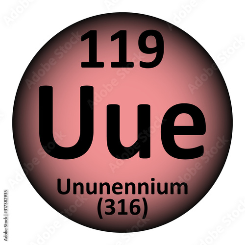 Periodic table element ununennium icon.