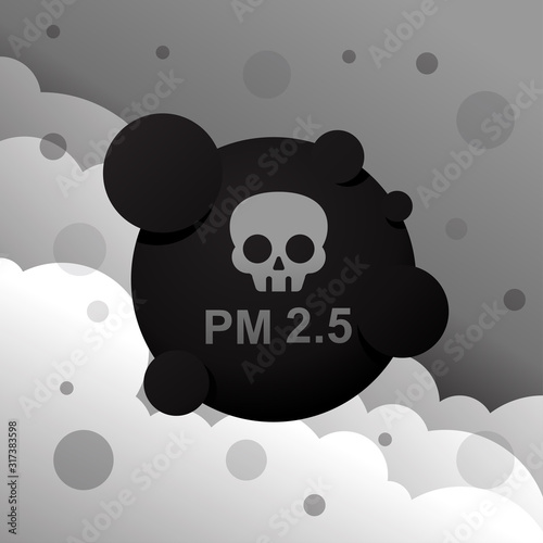 PM 2.5 dust icon,air pollution vector illustration.