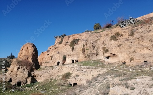 view of rock formations in cappadocia