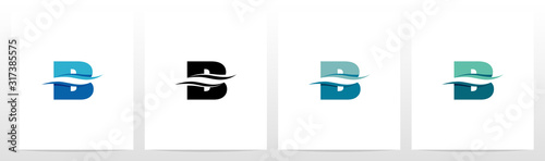 Water Wave On Letter Logo Design B