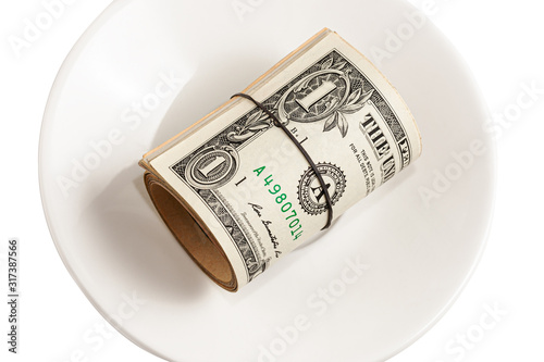 Usd money roll, roll of us bills, roll of usa dollar bills.