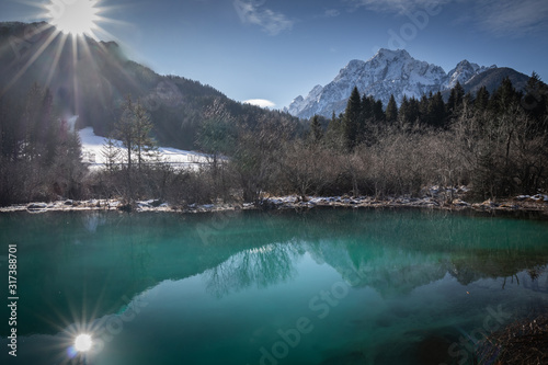 scenic view on river source lake zelenci, slovenia